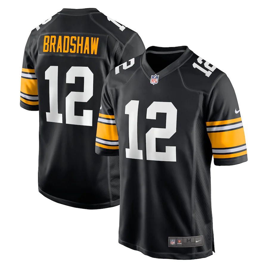 Men Pittsburgh Steelers #12 Terry Bradshaw Nike Black Retired Player NFL Jersey